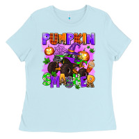 Baby Blue pumpkin smasher Ladies Tee - AdoDesignShop
