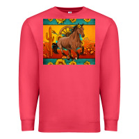 Cardinal western sunset galloping horse sunflower Premium Sweatshirt - Artiststas