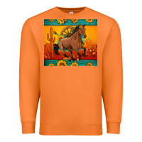 Carrot western sunset galloping horse sunflower Premium Sweatshirt - Artiststas