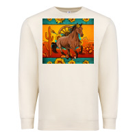 Sandshell western sunset galloping horse sunflower Premium Sweatshirt - Artiststas