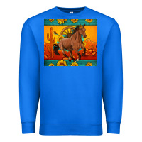 True Royal western sunset galloping horse sunflower Premium Sweatshirt - Artiststas