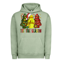 Pigment Oil Green tis' the season softball christmas cakes bbs Urban Hoodie - BundleAndBundleShop