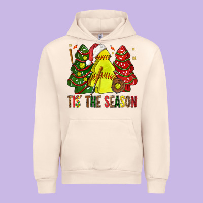 Tis' The Season Softball Christmas Cakes Bbs Urban Hoodie Designed By Bundleandbundleshop