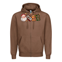 Chestnut coffee cup santa cassette cookie Zipper Hoodie - FaDigitalArtStudio