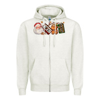 Oatmeal Heather coffee cup santa cassette cookie Zipper Hoodie - FaDigitalArtStudio