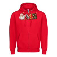 Red coffee cup santa cassette cookie Zipper Hoodie - FaDigitalArtStudio