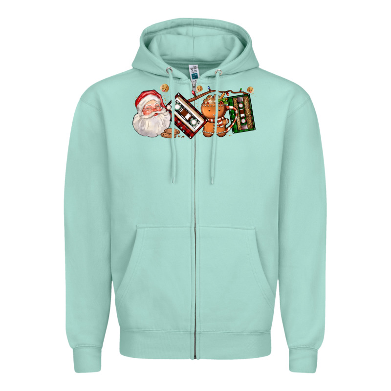 Coffee Cup Santa Cassette Cookie Zipper Hoodie by FaDigitalArtStudio | Teevron