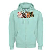 Seafoam coffee cup santa cassette cookie Zipper Hoodie - FaDigitalArtStudio