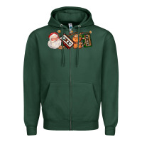 Sports Green coffee cup santa cassette cookie Zipper Hoodie - FaDigitalArtStudio