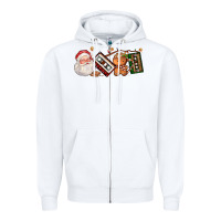 White coffee cup santa cassette cookie Zipper Hoodie - FaDigitalArtStudio