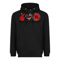 Black peace love back to red Heavyweight Hoodie - Artiststas