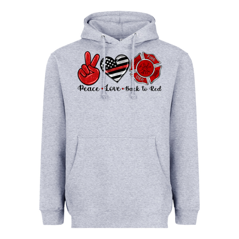 Peace Love Back To Red Heavyweight Hoodie by Artiststas | Teevron