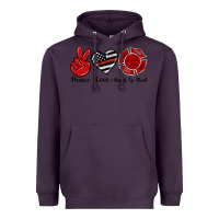 Plum peace love back to red Heavyweight Hoodie - Artiststas