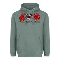 Sage peace love back to red Heavyweight Hoodie - Artiststas
