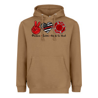 Toasted Coconut peace love back to red Heavyweight Hoodie - Artiststas