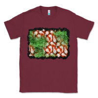 Burgundy halloween ghost background Classic Tee - BundleAndBundleShop