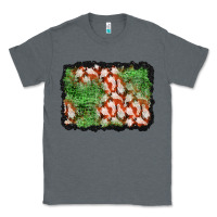 Charcoal Heather halloween ghost background Classic Tee - BundleAndBundleShop
