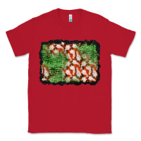 Red halloween ghost background Classic Tee - BundleAndBundleShop