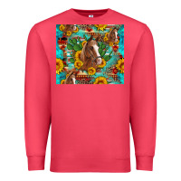 Cardinal sunflowers and cactus horses turquoise aztec leopard background Premium Sweatshirt - Artiststas