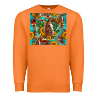 Carrot sunflowers and cactus horses turquoise aztec leopard background Premium Sweatshirt - Artiststas