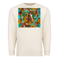 Sandshell sunflowers and cactus horses turquoise aztec leopard background Premium Sweatshirt - Artiststas