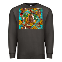 Smoke sunflowers and cactus horses turquoise aztec leopard background Premium Sweatshirt - Artiststas