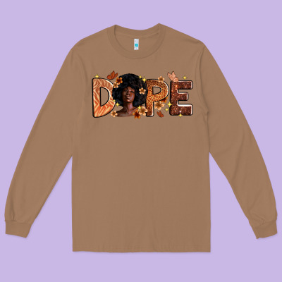 Dope Melanin Long Sleeve Tee Designed By Zillion Design Studio