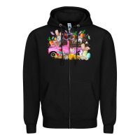 Black easter day farm animals truck Zipper Hoodie - RacoonDesign