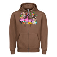Chestnut easter day farm animals truck Zipper Hoodie - RacoonDesign