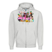 Dove Grey easter day farm animals truck Zipper Hoodie - RacoonDesign