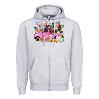 Heather Grey easter day farm animals truck Zipper Hoodie - RacoonDesign