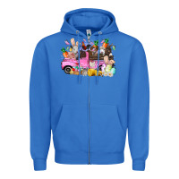 True Royal easter day farm animals truck Zipper Hoodie - RacoonDesign