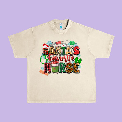 Santa's Favorite Nurse Urban Heavy Tee Designed By Zillion Design Studio