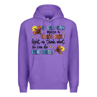 Purple if god can make a bug's butt light up Premium Hoodie - MaliasSmallBusiness