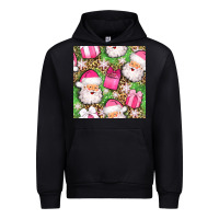 Black christmas santa claus and gift box seamless pattern bbs Urban Hoodie - BundleAndBundleShop