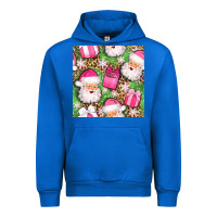 Cobalt christmas santa claus and gift box seamless pattern bbs Urban Hoodie - BundleAndBundleShop