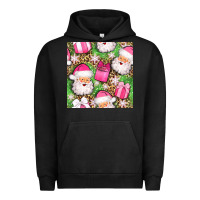 Pigment Black christmas santa claus and gift box seamless pattern bbs Urban Hoodie - BundleAndBundleShop