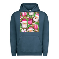 Pigment Midnight Navy christmas santa claus and gift box seamless pattern bbs Urban Hoodie - BundleAndBundleShop