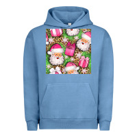 Pigment Pebble Blue christmas santa claus and gift box seamless pattern bbs Urban Hoodie - BundleAndBundleShop