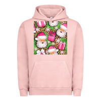 Pigment Salmon christmas santa claus and gift box seamless pattern bbs Urban Hoodie - BundleAndBundleShop