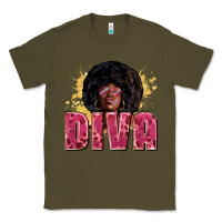 Army Green Diva juneteenth Classic Tee - Zillion Design Studio