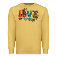 Antique Gold love horses  leather turquoise leopard Premium Sweatshirt - Artiststas