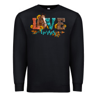 Black love horses  leather turquoise leopard Premium Sweatshirt - Artiststas