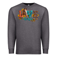 Charcoal Heather love horses  leather turquoise leopard Premium Sweatshirt - Artiststas