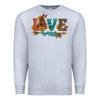 Heather Grey love horses  leather turquoise leopard Premium Sweatshirt - Artiststas