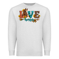 Oatmeal Heather love horses  leather turquoise leopard Premium Sweatshirt - Artiststas