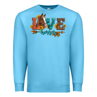 Ocean Blue love horses  leather turquoise leopard Premium Sweatshirt - Artiststas