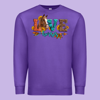 Love Horses  Leather Turquoise Leopard Premium Sweatshirt Designed By Artiststas