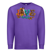 Purple love horses  leather turquoise leopard Premium Sweatshirt - Artiststas