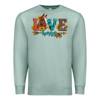 Seafoam love horses  leather turquoise leopard Premium Sweatshirt - Artiststas